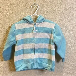 Gymboree Hooded sweater helicopter blue and light grey 12-18 months full zip